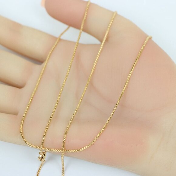 "Rose Gold Box Chain Necklace Sleek & Timeless Style, XPNL0133 - Picture 3 of 12